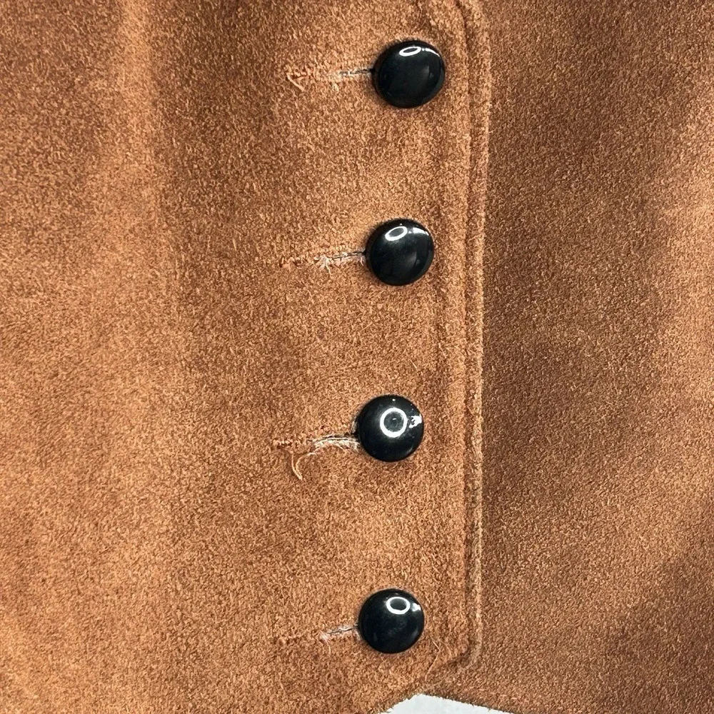 Vintage Phoenix Suede Vest Small Brown Western Indie Cowgirl‎ Rodeo Boho 80s USA - Picture 4 of 10